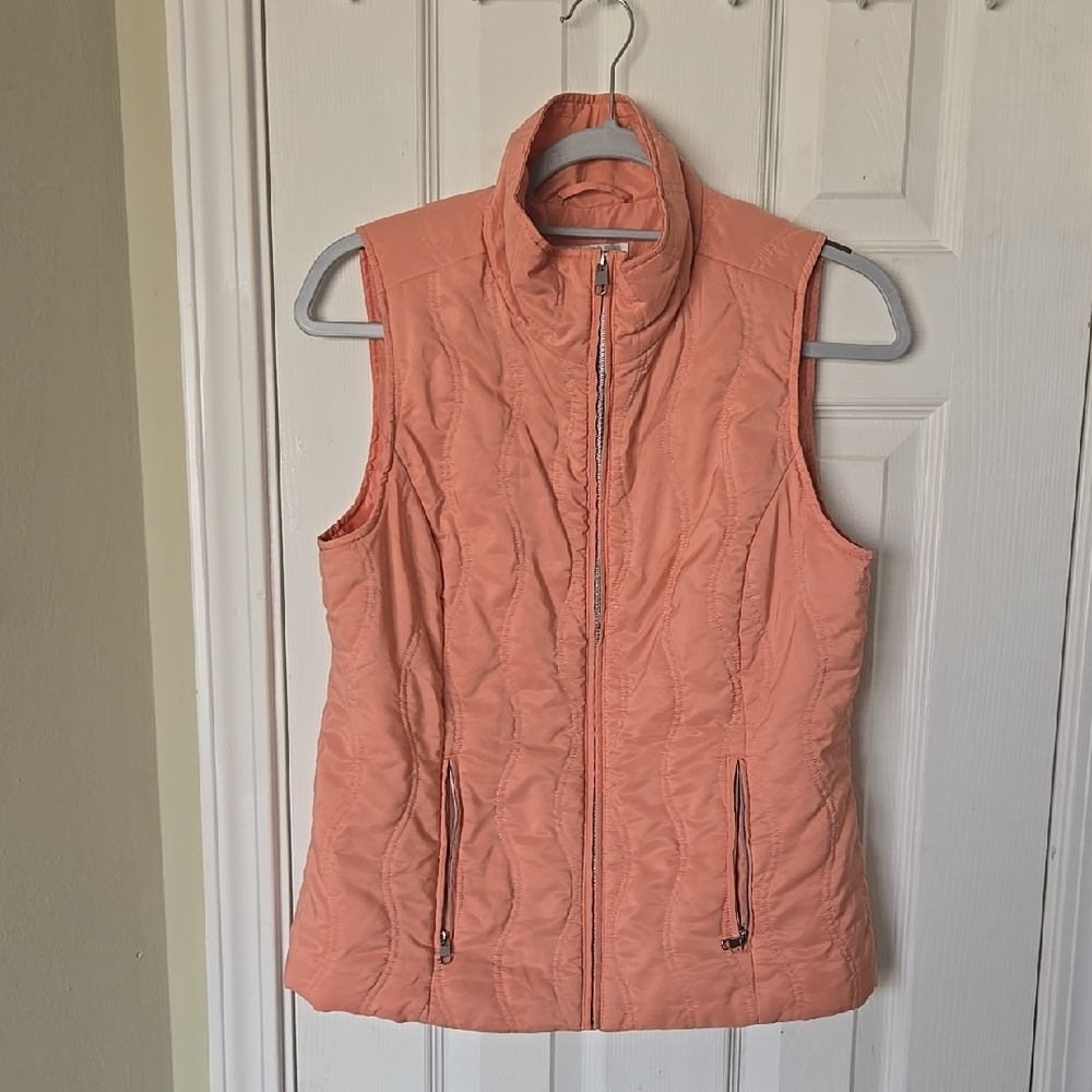 Women's Quilted Vest - Peach